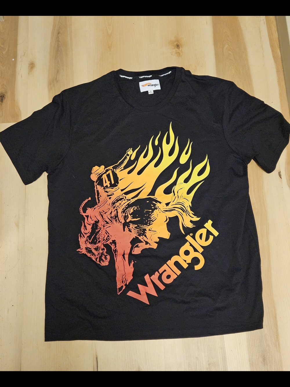 Wrangler Hot Wheels Edition Black Bronc T Shirt- Size Mens XL
